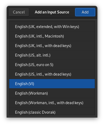 GNOME Input Sources